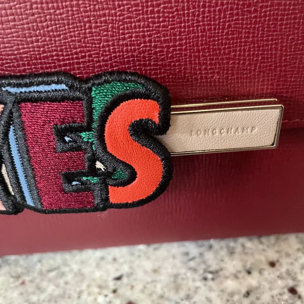 Burgundy Game On Leather Crossbody Bag from Longchamp - Picture 4 of 7